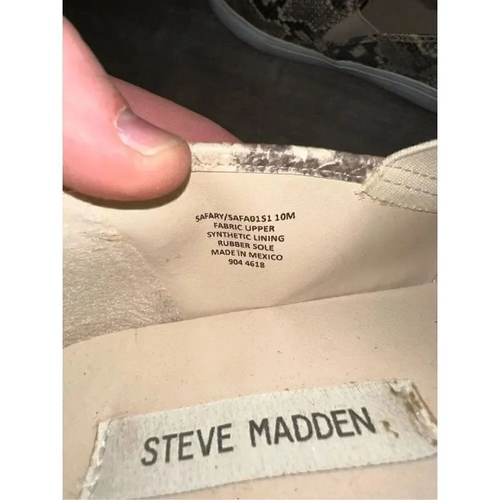 Steve Madden Snake Skin Slip On Shoes 9.5